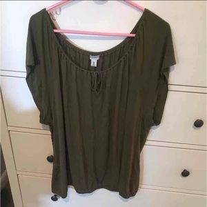 Olive green top